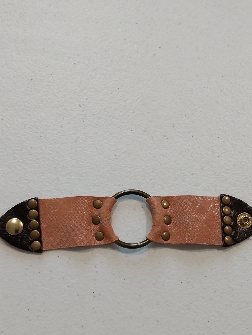Women's Dusty Pink Leather Ring Accent Bracelet NWOT